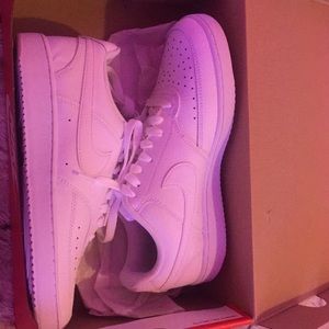 All white nike court visions